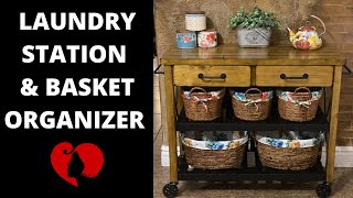 LAUNDRY STATION &amp; BASKET ORGANIZATION | SMALL LAUNDRY ROOM ORGANIZATION IDEA &amp; SOLUTION