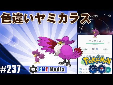 ポケモンgo 色違いヤミカラスget 第4世代に入ったら紫の ドンカラス が作れるぞ Youtube