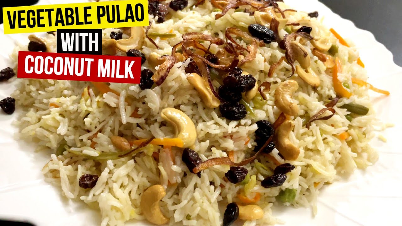 One pot spicy vegetable pulao with coconut milk