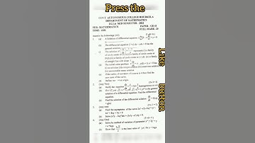 Math Question | Ug Math Question | Ge-2 Question Paper | Ug Math Question 2022 #shorts #viral