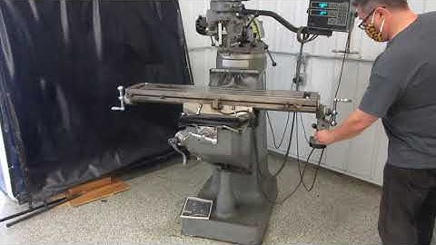 Sharp LMV-50 Vertical Toolroom Mill, Vairable Speed with 2-Axis DRO and Power Table Feed For Sale