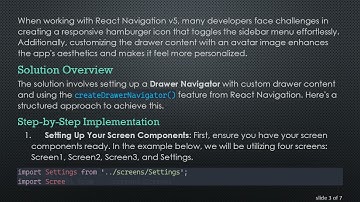 How to Create a Hamburger Icon for Sidebar Navigation and Add an Avatar in React Native