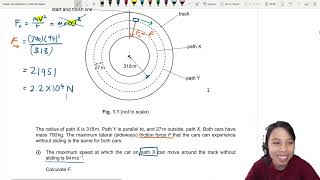 ON21 P41 Q1 Max Friction as Centripetal Force on Cars | Oct/Nov 2021 | CAIE A Level 9702 Physics