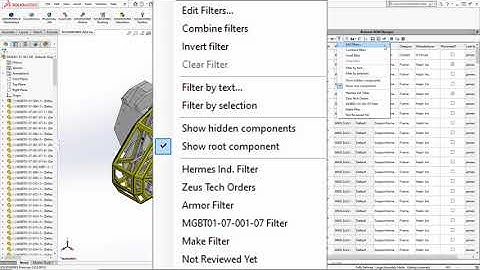 Filters | Using Bommer for SOLIDWORKS