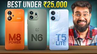 Best Smartphone Under ₹25,000? POCO M8 Power vs OnePlus N6 vs Vivo T5 Lite Full Comparison