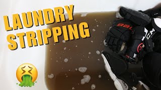 This Hockey Gear has NEVER been Washed?! | Laundry Stripping