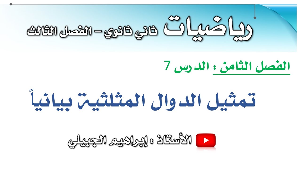 تمثيل الدوال المثلثية بيانياً | ثاني ثانوي | أ. إبراهيم الجبيلي