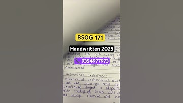 BSOG 171 Solved Assignment 2025 #ignou #handwritten #assignment