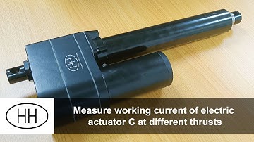 Measure working current of electric actuator C at different thrusts