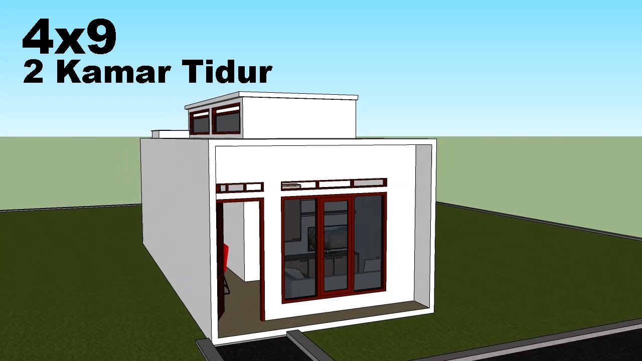 Desain Rumah Minimalis 4x9 2 Kamar Tidur Tiny House Indonesia Youtube