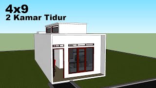 4x9 Minimalist House Design - 2 Bedrooms - Tiny House Indonesia