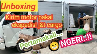 unboxing ..pertamakali belimotor di pulau Jawa ,kirim via ekspedisi j&t cargo..NGERI..!!!