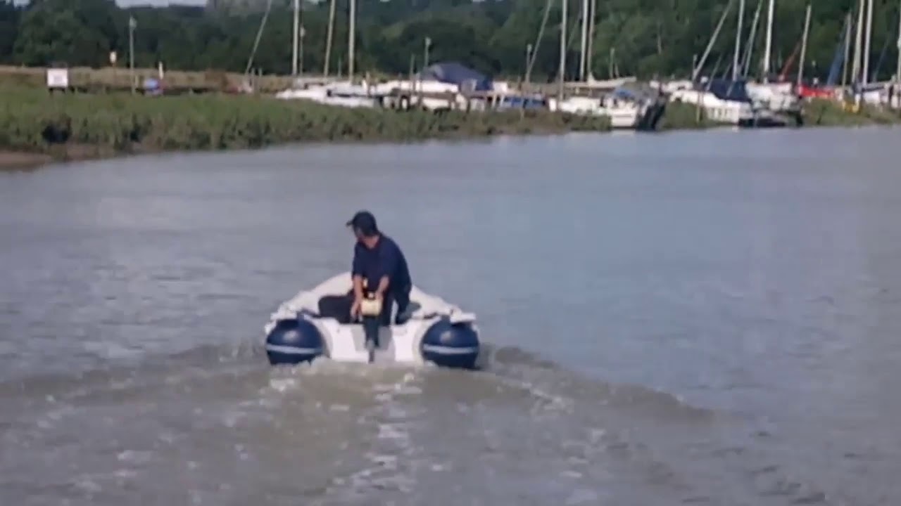 Boating at Rowhedge, honwave t24 with yamaha 2hp outboard