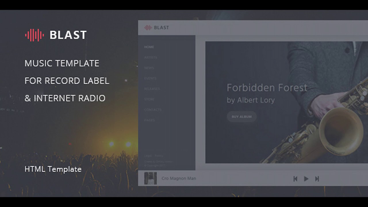 blast music template for record label internet radio
