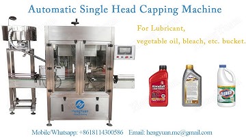 Automatic 1 Liter Lubricant Bottle Capping Machine | Single Head Sealing Equipment