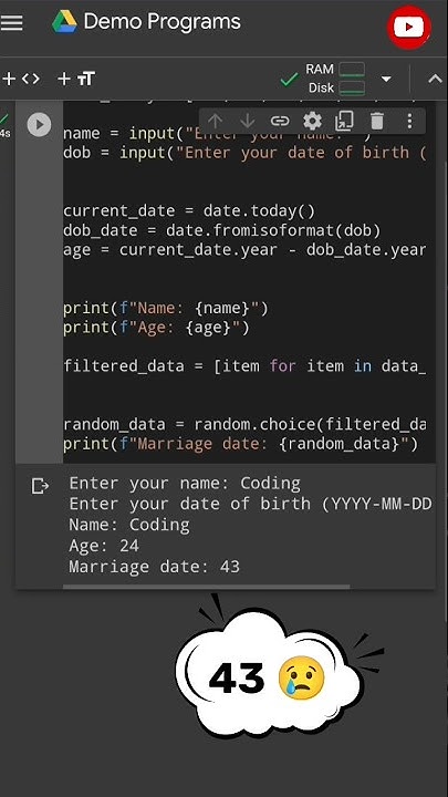Marriage Age Finder 🥰 using Python #coding - YouTube