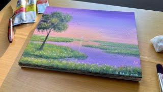 Sunset Acrylic Painting