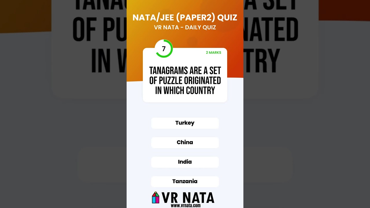 NATA / JEE Main (Paper 2) MCQ 11 - Daily Quiz