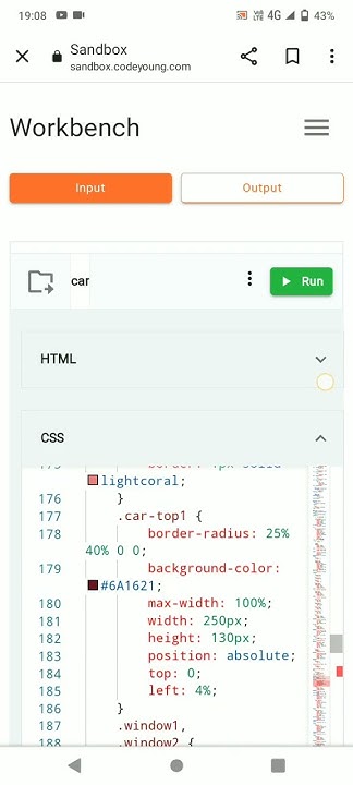 SAND BOX CODEYOUNG OF ENEMAITON OF CAR HTML CSS - YouTube