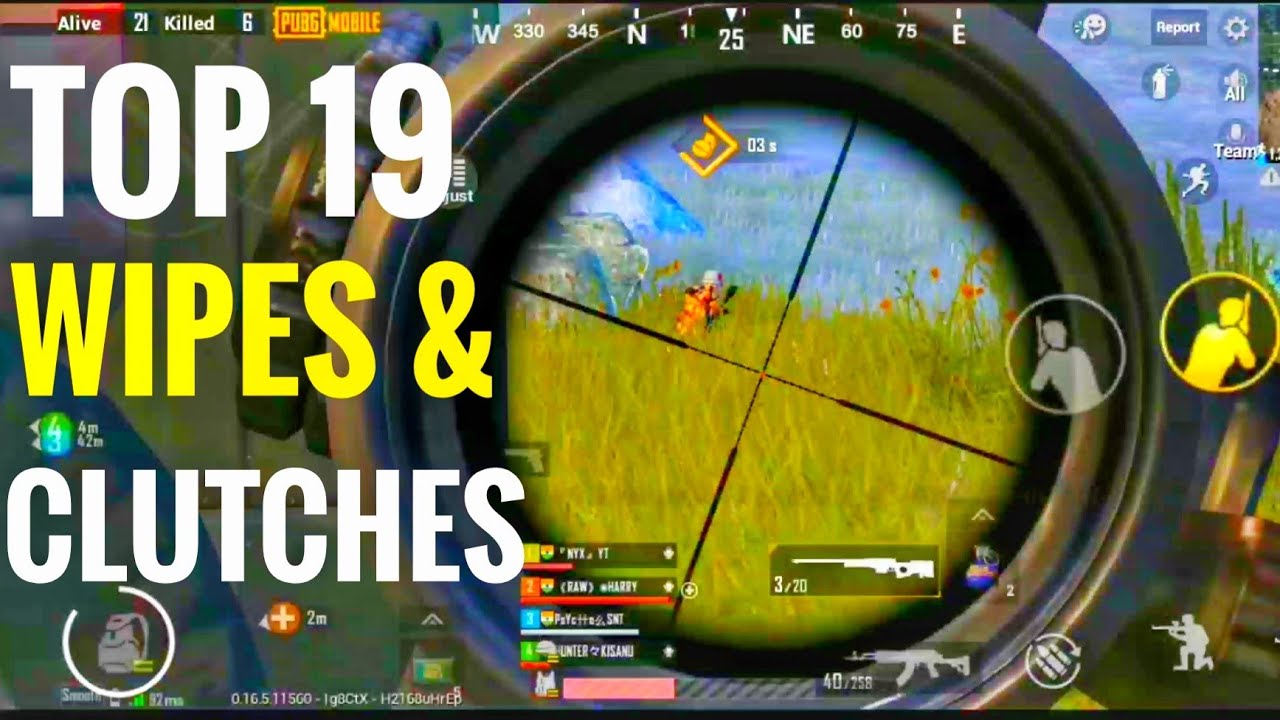 TOP 19 SQUAD WIPE || 1 VS 4 CLUTCH || NYX Gaming ||PUBG MOBILE - YouTube