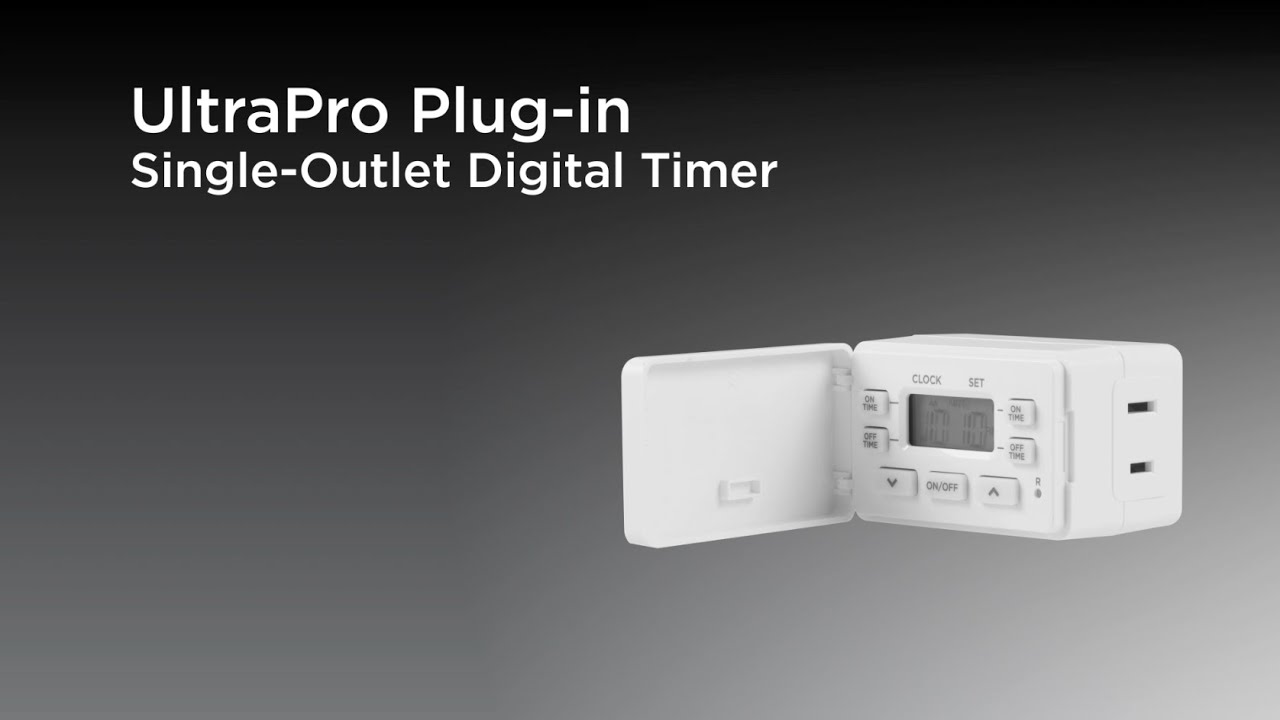 UltraPro Indoor Plug-In 2-Outlet Digital Timer with 5ft. Tethered Button,  White