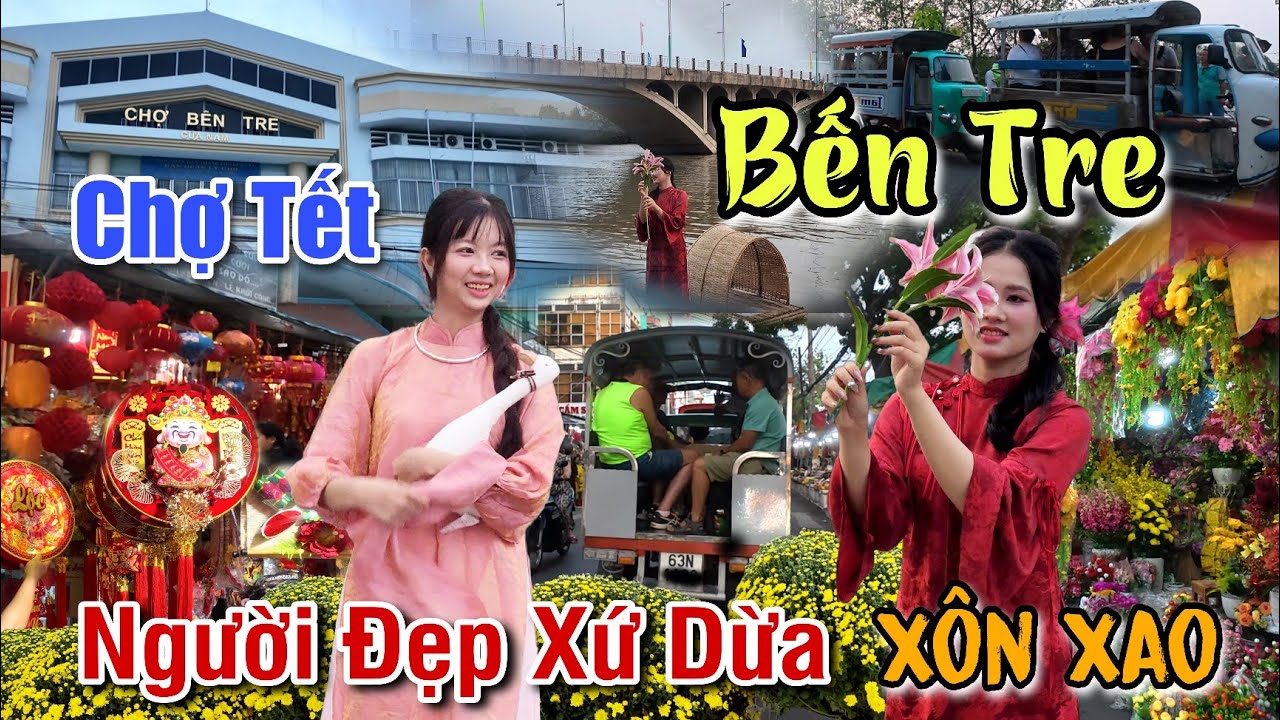 Nét Đẹp Người Con Gái Xứ Dừa Diện Áo Dài Nơi Chợ Hoa Xuân Bến Tre Ăn Tối ở Đô Thị Vĩnh Long mới