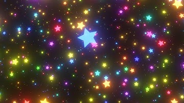 Endless Rainbow Neon Glow Falling Stars Raining Down Slowly Sparkling 4K VJ Loop Moving Background