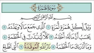 سورة الهمزة ٥-٩ (تتبع) #اطفال #قرآن