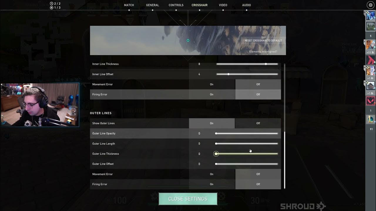 How shroud set his Valorant crosshair 👀 YouTube