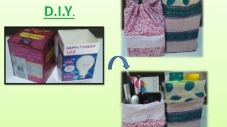 Reuse Old box and cloth into Drawstring box bag diy | Learning Process Reuse Old box and cloth into Drawstring box bag diy | Learning Process