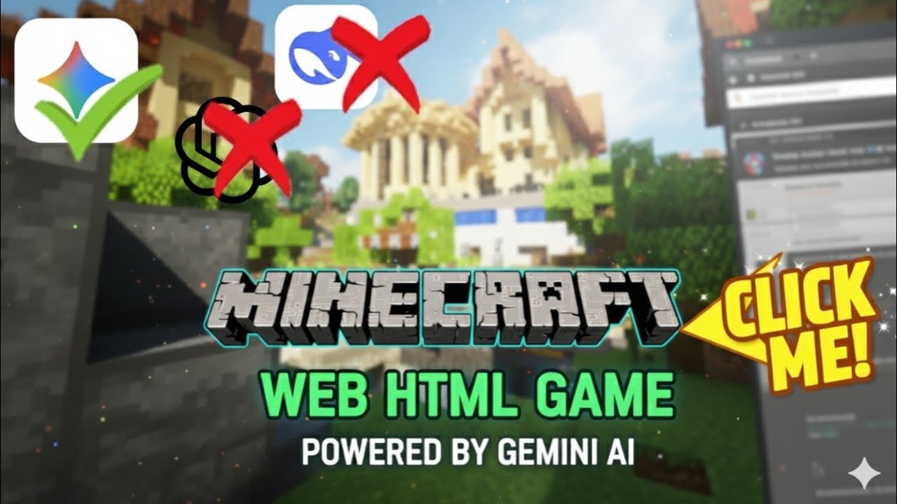 make @ Minecraft using Gemini without coding , without English script in HTML 