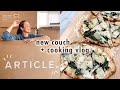our new couch + cooking artichoke spinach pizza | XO, MaCenna Vlogs