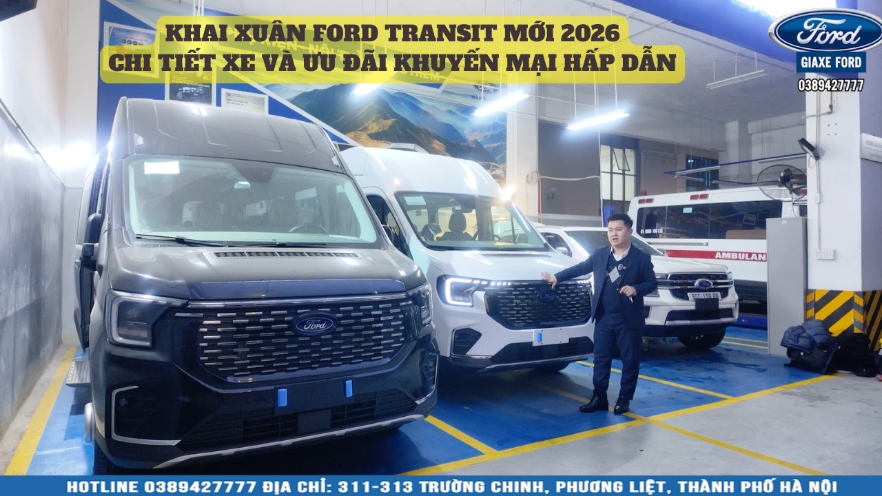 Giảm giá lớn Ford Transit Mới 2026| Tặng tiền mặt hấp dẫn, Xe sẵn đủ màu giao