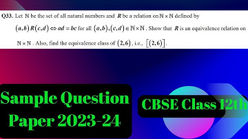 Q33. Let N be the set of all natural numbers and R be a relation on N × N defined (a,b)R(c,d) Leftri