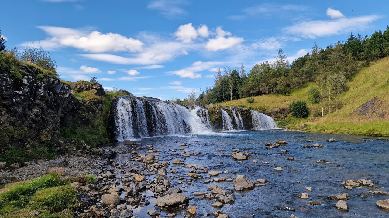 Iceland Road Trip 🚗 Seltún to Kerio Crater via Reykjafoss Waterfall 🇮🇸🇮🇸 — Reykjafoss — video poster