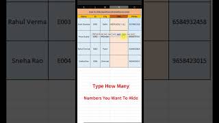 Hide Sensitive Data in Excel 🔒| Best Practices for Data Protection #excel #⃣ #exceltricks #exceltips