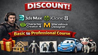 3ds Max + iClone 8 + Character Creator 4 + Marvelous Designer Course available for beginner to pro