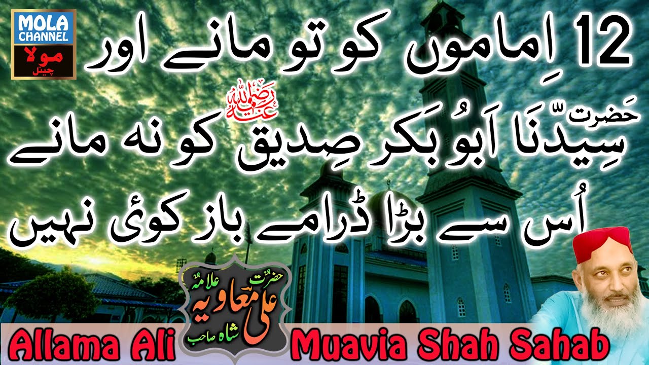 Syed Allama Ali Muavia Shah Sahab || 12 Imam Ka Iqrar or Hazrat Abu Bakar Siddique ka Inkaar
