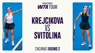 Barbora Krejcikova vs. Elina Svitolina | 2025 Cincinnati Round 2 | WTA Match Highlights