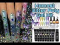 AMAZON💥Homost Glitter Poly Gel Kit Review|Building Nails With Poly Gel! BUTTERFLY MADNESS😱