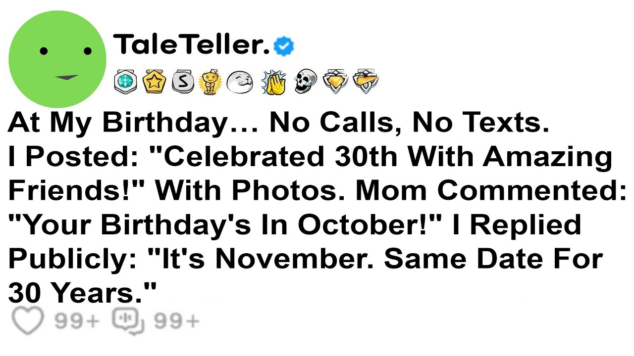 На моём дне рождения… Ни звонков, ни сообщений. Я написал: «Отпраздновал 30-летие с замечательным...