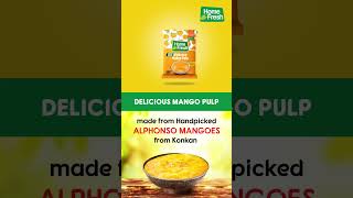 Pure delight! Our delicious Mango Pulp, made from the finest Alphonso Mangoes from Konkan.