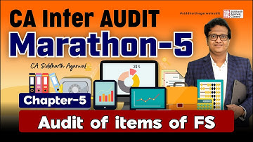 CA Inter Audit Marathon 5 | Audit of Items of FS | 100% Revision | Siddharth Agarwal Audit