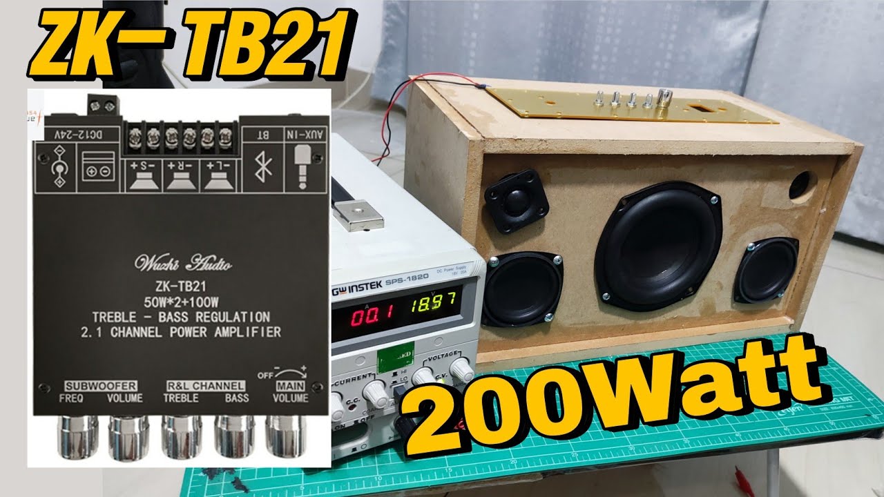 พาสซีฟ  New 2022  แอมป์จิ๋ว ZK-TB21 บลูทูธ 200 วัตต์ บอร์ดดำ  ต่อลำโพงHK 5 นิ้ว Harman kardon