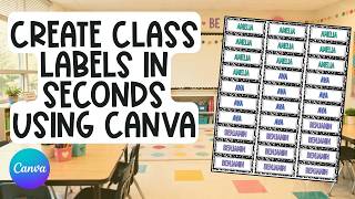 Create Your Own Classroom Name Label Stickers to Print in Minutes Using Canva a Teacher DIY Hack