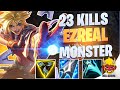 WILD RIFT | 23 KILLS EZREAL MONSTER GAME! | Challenger Ezreal Gameplay | Guide & Build
