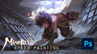 Mineko: raid  speed painting (Timelapse)