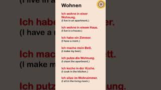 Learn real German in 60 seconds I Wohnen - I Hören und Sprechen I A1-A2