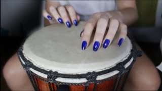 ASMR Bongo Drum (No Talking) - Gentle Tapping &amp; Scratching with Long Nails