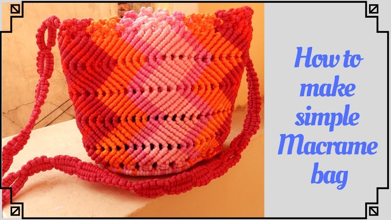 How to make macrame bag with belt | Advance project|Tutorial - YouTube